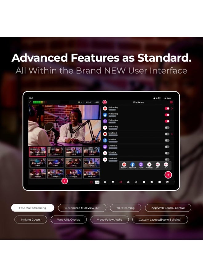 YoloLiv YoloBox Extreme 4K NDI All-in-One Live Streaming Switcher with 8 HDMI Inputs 2 HDMI Outputs ISO Recording for Facebook YouTube RTMP SRT Live Broadcast - Image 5