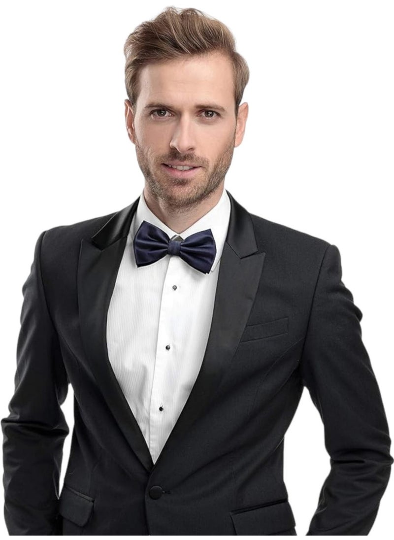 Trenderrs Men's Solid Color Satin Bow Tie  - Image 1