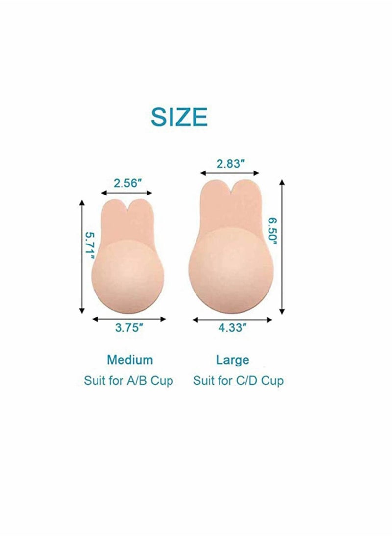 Generic - Silicone Adhesive Lift Bra, Invisible Backless Nipplecovers, Push Up Sticky Bra, Premium Quality and Safe Material, User-Friendly Design, Natural Look, Washable and Reusable Nude (3 Pairs) - Image 1