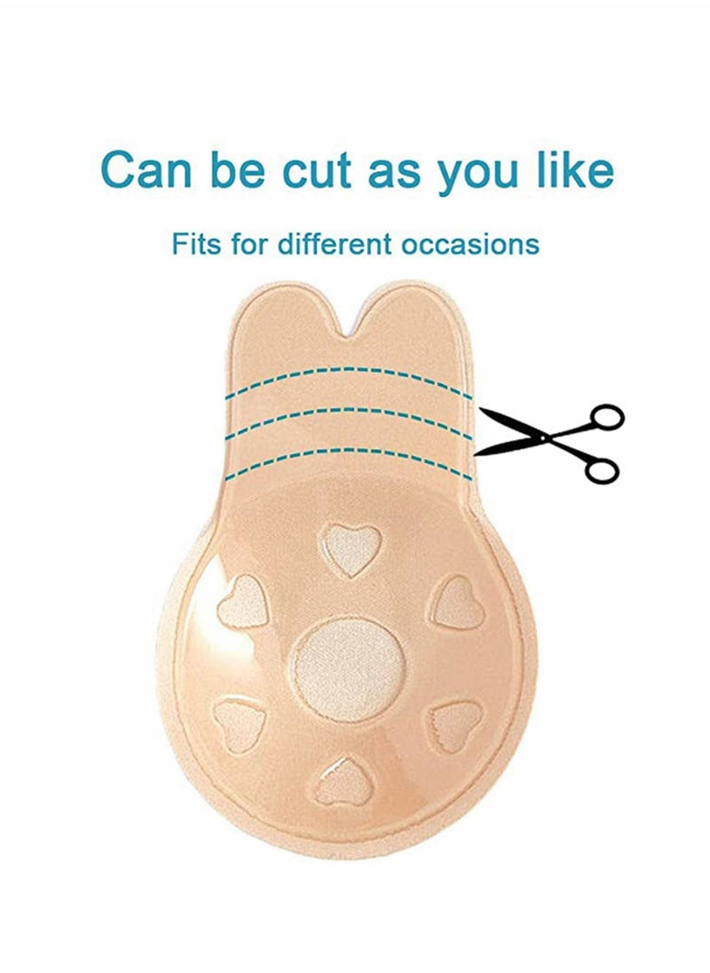 Generic - Silicone Adhesive Lift Bra, Invisible Backless Nipplecovers, Push Up Sticky Bra, Premium Quality and Safe Material, User-Friendly Design, Natural Look, Washable and Reusable Nude (3 Pairs) - Image 1