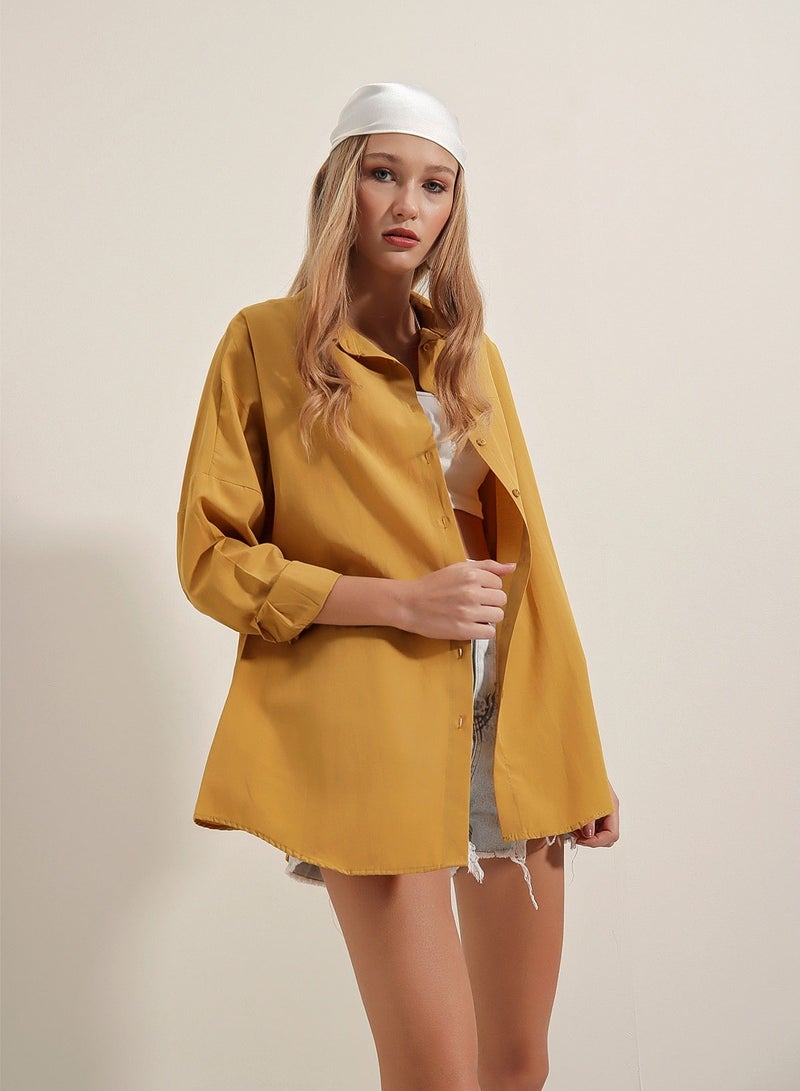 Drop Shoulder Button Down Collared Shirt  - Image 5