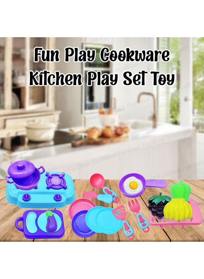 FunBlast Kitchen Play Set Toys for Girls -17 Pcs Portable Cooking Kitchen Play Set Pretend Play Food Party Role Toy for Boys Girls, Early Educational Toys Kitchen Set Toys (Multicolor) - Image 3