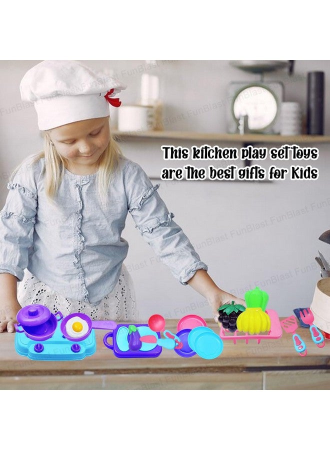 FunBlast Kitchen Play Set Toys for Girls -17 Pcs Portable Cooking Kitchen Play Set Pretend Play Food Party Role Toy for Boys Girls, Early Educational Toys Kitchen Set Toys (Multicolor) - Image 4