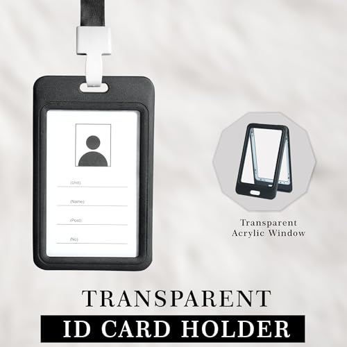 GLUN® Plastic ID Card Holder, Pack of 1 Black Colour, Double Sides Visible, Waterproof Unisex ID Card Holder Case for Office, School & Colleges - Image 2