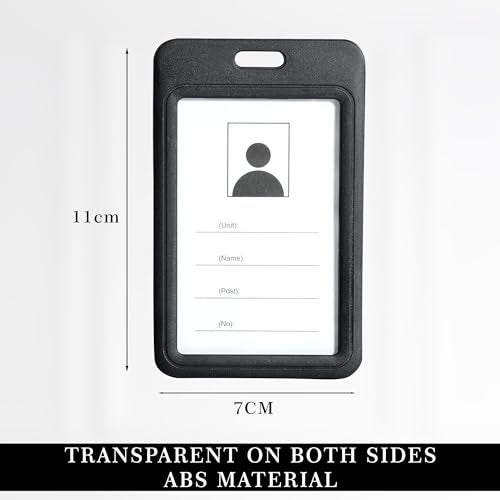 GLUN® Plastic ID Card Holder, Pack of 1 Black Colour, Double Sides Visible, Waterproof Unisex ID Card Holder Case for Office, School & Colleges - Image 3