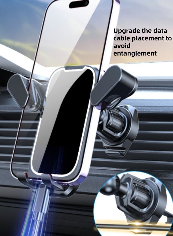 Mobile Holder For Car Car Phone Holder For Air Vent Car Mobile Holder With Auto Lock And Hook Shape Clip Not Block Air Vent Phone - Image 2