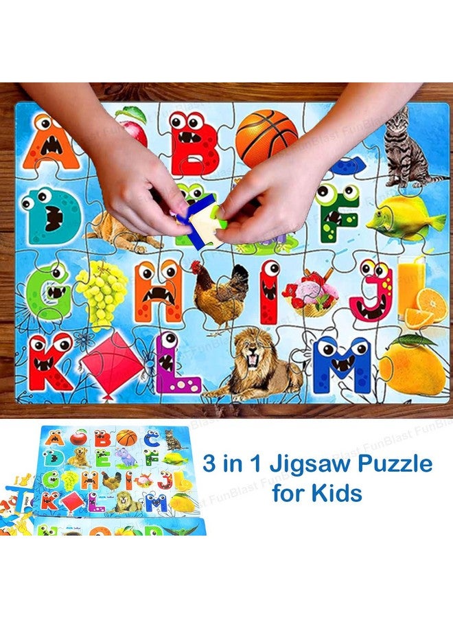 فنبلاست ألغاز الصور المقطوعة الأبجدية من فن بلاست للأطفال، ألغاز الصور المقطوعة لتعلم الأبجدية والأرقام، ألغاز ABC و123، ألغاز للأطفال من سن 3 سنوات فما فوق (72 قطعة؛ متعددة الألوان) - Image 5