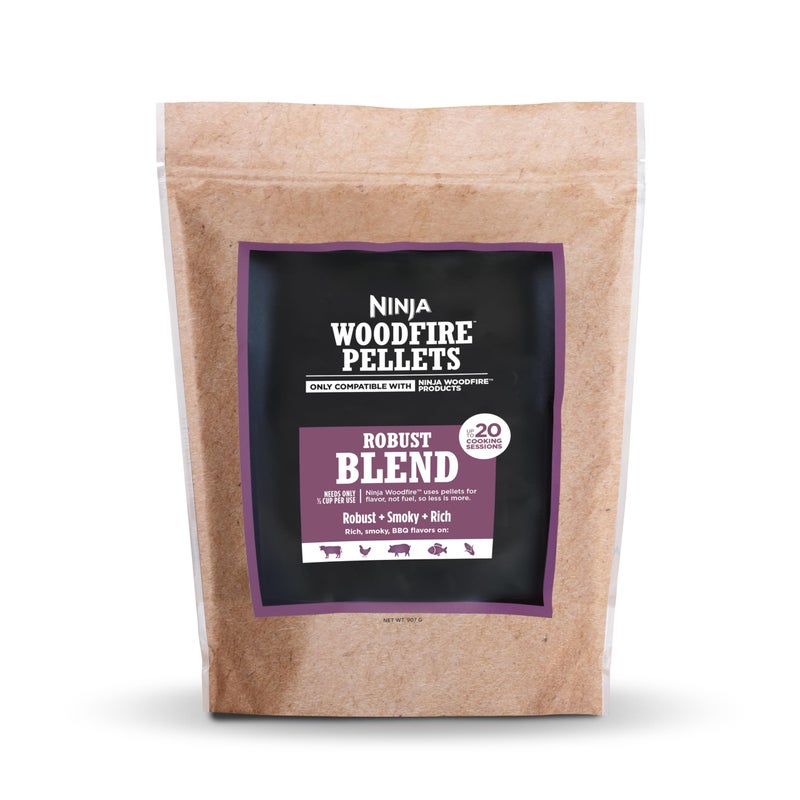 Ninja Woodfire Pellets Robust Blend 2lb Bag Up to 20 Cooking Sessions 100 Real Wood Pellets Only Compatible with Ninja Woodfire Grills Ovens Robust Blend XSKOP2R - Image 2