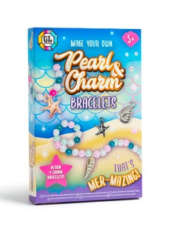 RMS Gl Myo Pearl And Charm Bracelet Kit – Diy Jewelry Making Set For Kids – Create 4 Unique Bracelets With Cha, Beads And Elastic Cord  - Image 1