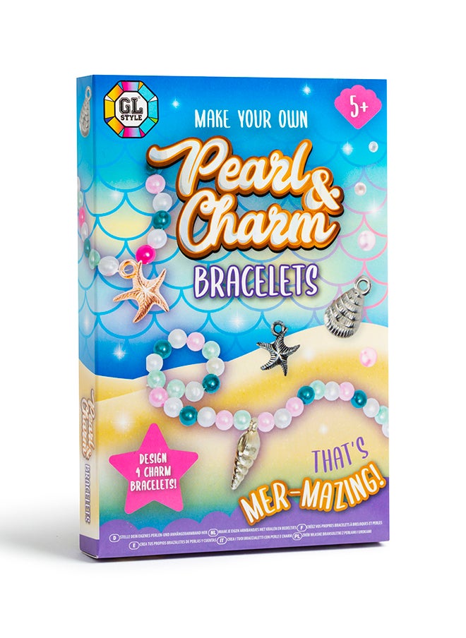 RMS - Gl Myo Pearl And Charm Bracelet Kit – Diy Jewelry Making Set For Kids – Create 4 Unique Bracelets With Cha, Beads And Elastic Cord - Image 1