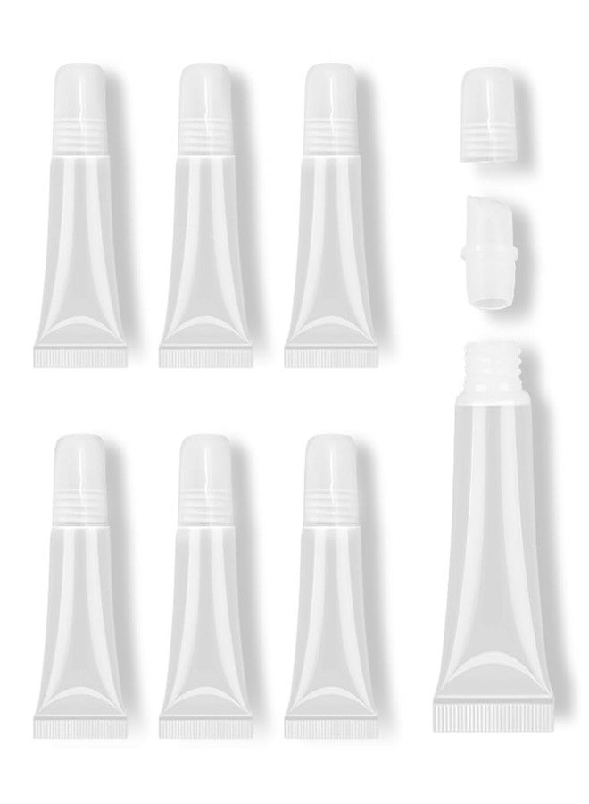 AMORIX 6 Packs Lip Gloss Tubes 5ml Clear Cap Lip Gloss Containers Empty Lip Balm Tubes Cosmetic Squeeze Lipgloss Tubes for DIY Lip Gloss Base - Image 1