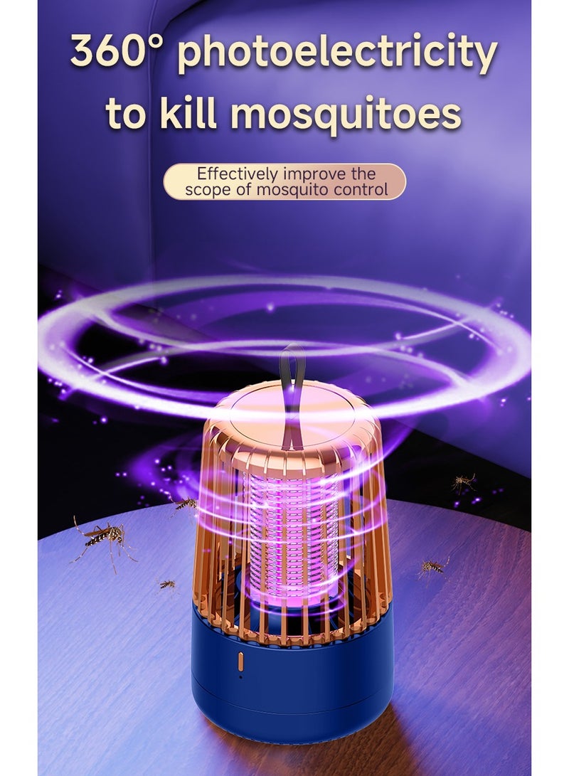 linkship Rechargeable Indoor Mosquito Zapper Lamp – 360° UV Insect Trap with Electric Shock & Night Light Mode, Tabletop or Hanging Design, Safe 395nm Light for Bedroom, Kitchen, and Outdoor Use - Image 4