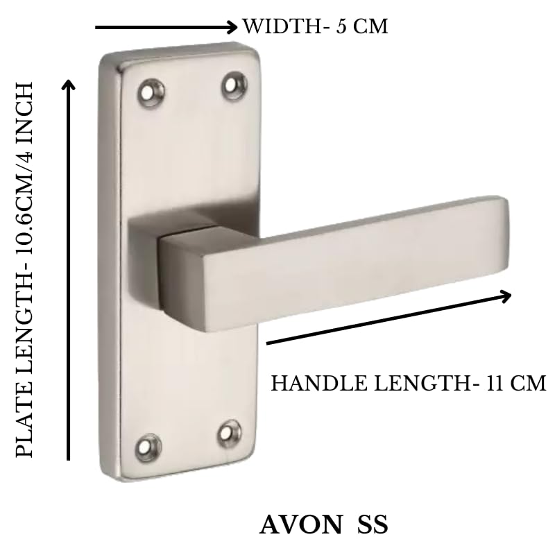 SARDAR Avon 5" SS Iron Bathroom Door Handle Set with Keyless Baby Latch-Tower Bolt/Door Handle Set - Image 2