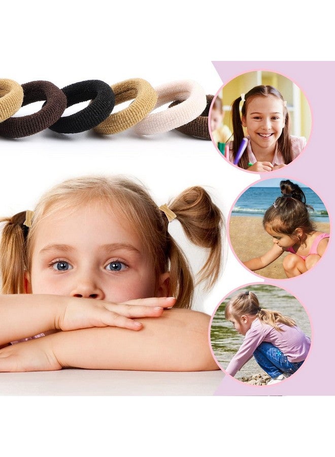 SUN Ring SUNRING Ponytail Holder Cotton Mini Hair Elastic Rubber| Stretchable Cotton Elastic Hair Rubber Bands for Kids, Girls & Women's (Pack of 100) (Pack of 100, Brown shade) - Image 3