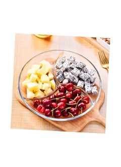Generic طبق تقديم مقسم من الأكريليك للوجبات الخفيفة والحلويات مكون من 3 أقسام 26 سم  - Image 1