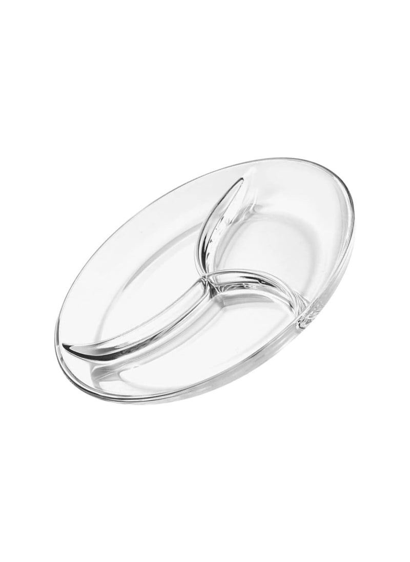 Generic Acrylic Snacks And Desserts Divided Serving Plate  3 Compartments  26cm  - Image 2