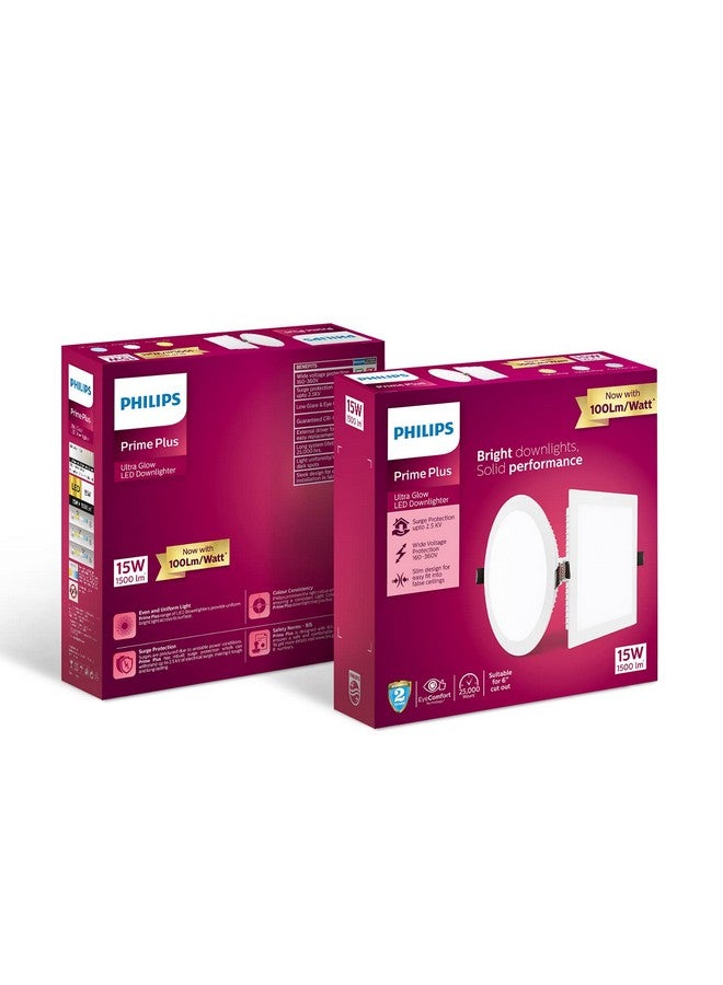 PHILIPS 15W Round AP Plus UltraGlow LED DL Recessed LED Panel Ceiling Light (Pack of 2,Warm White) - Image 4