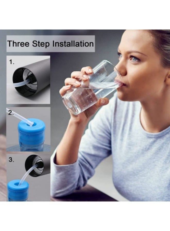 GGEROU Water Bottle Pump, USB Charging Portable Electric Water Pump, Double Button Portable Water Dispenser, For Universal 2-5 Gallon Bottle, Black - Image 4