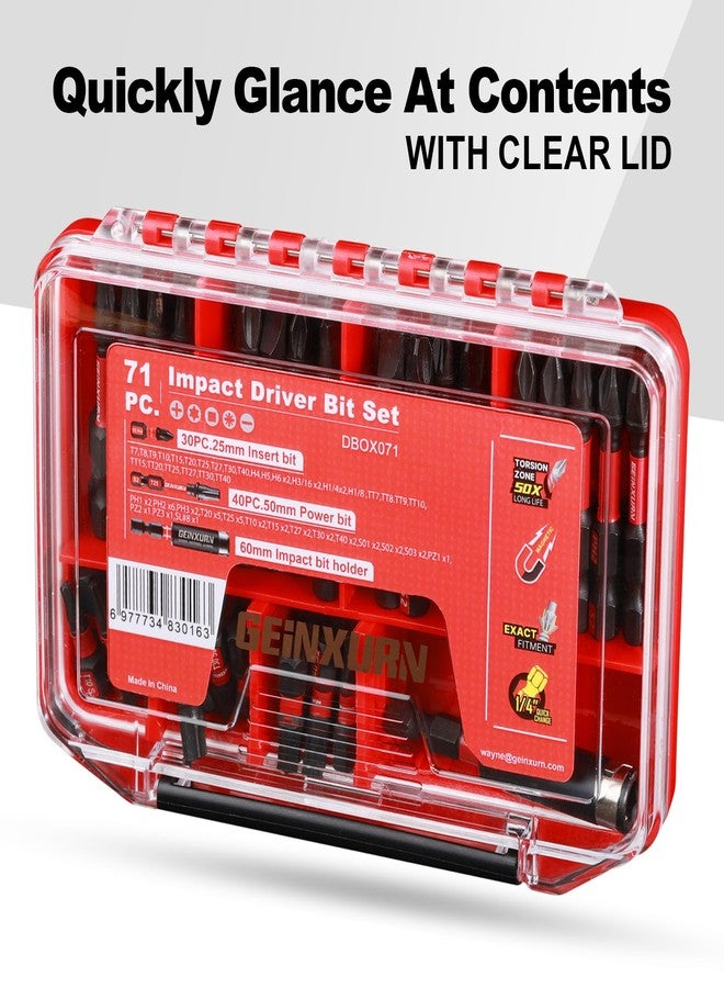 Geinxurn Impact Screwdriver Bits Set, 71pieces Case Storage Magnetic S2 Steel Multi Insert Power Bits Tips with Impact Bit Holder - Image 5