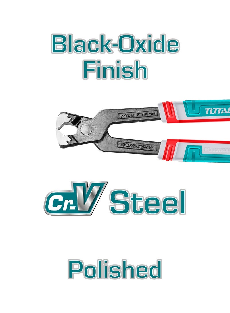 TOTAL Professional Rabbet Pliers, 8-Inch/200mm, Chrome-Vanadium Steel, Black-Oxide Finish, TPR Handle - Image 3