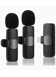 K9 K9 Wireless Lavalier 2 Microphone For iPhone iPad, Wireless Mic Playback Compass For Recording, Live Streaming, YouTube, Tik Tok, Facebook, Auto Noise Reduction Sync  - Image 1