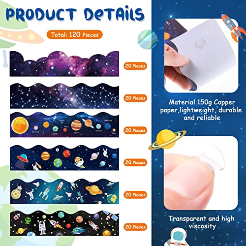 Containlol Borders for Bulletin Board Decoration, 118 ft Outer Space Scalloped Trim Classroom Bulletin Board Borders for School Office Whiteboard Wall Poster Chalkboard Decor - Image 2