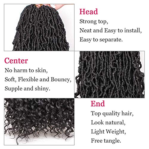 Leeven 24 Inch Goddess New Faux Locs Crochet Hair 2 Packs Long Soft Locs Crochet Braids Hair With Curly Ends Natural Black Synthetic Bohemian Locs Braiding Hair for Women 12 Strands/Pack 1B# - Image 4
