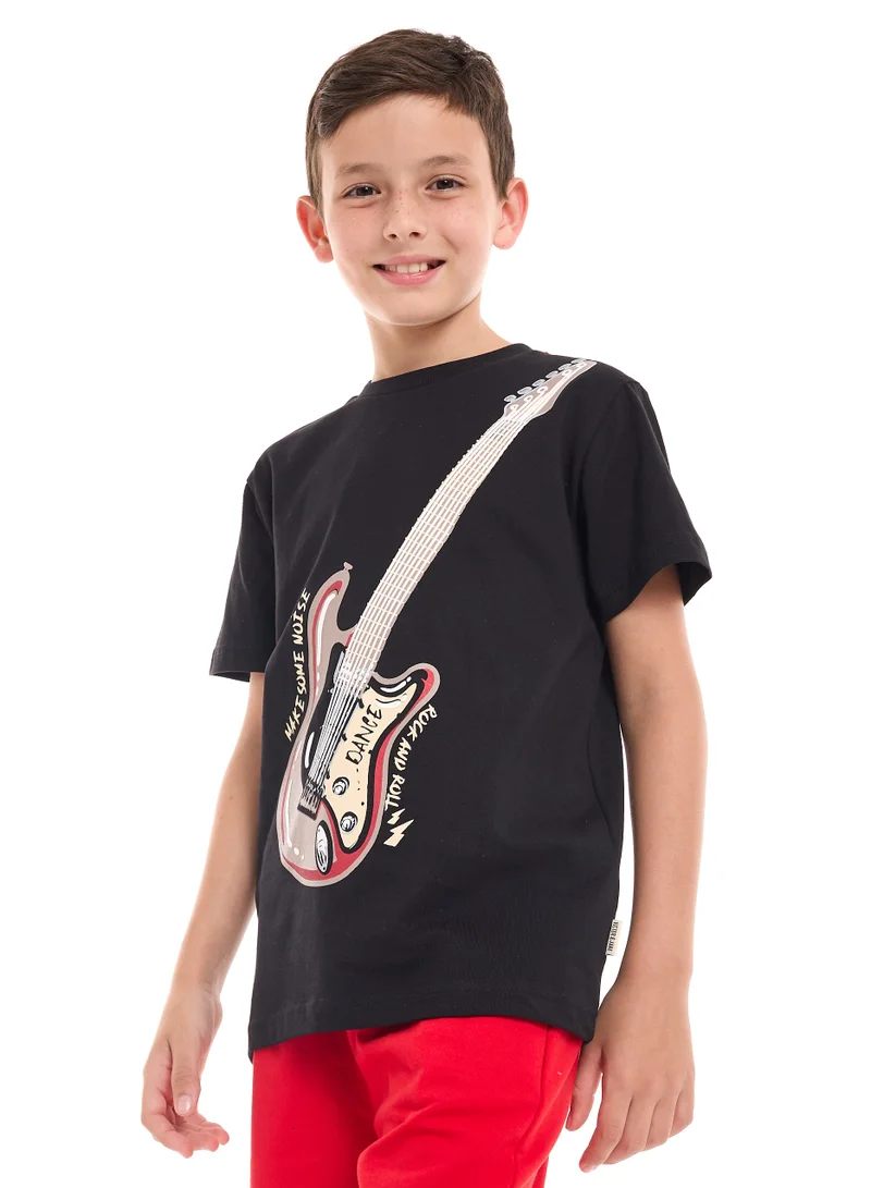 victor and jane Victor and Jane Boys 2-Piece Set: T-Shirt & short Black & Red