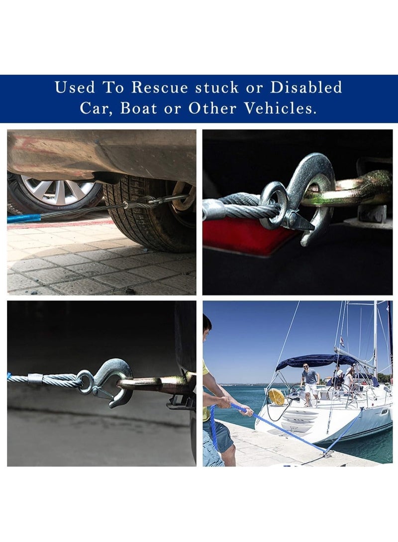 Heavy Duty Emergency Steel Tow Rope - High Strength Vehicle Recovery Wire with Safety Latch Hooks - Reinforced Design for Maximum Reliability - Image 4