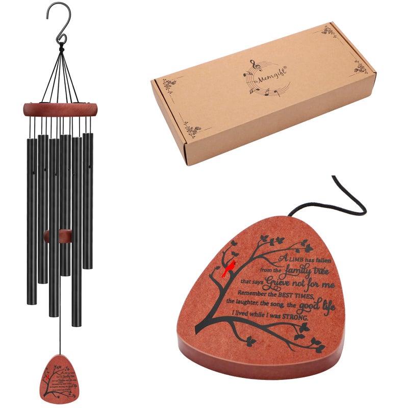 MEMGIFT Memgift Memorial Wind Chimes for Outside Sympathy Gifts for Loss of Loved One Cardinal Wind Chimes for Outside Outdoors BereavementFuneral Gifts for Loss of Mom Dad 
