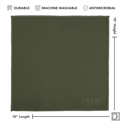 DRYKI Sweat Absorbing Handkerchiefs - The Original Pocket-Sized Sweat Towels - Quick-Dry Microfiber Sweat Rags for Face, Hands, & Body - Men & Women - Gym, Sports, and Work (Green: 5 Pack) - Image 5