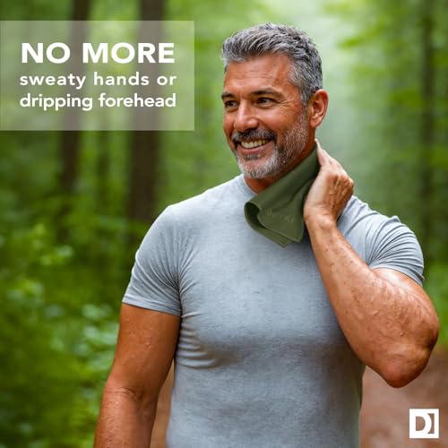 DRYKI Sweat Absorbing Handkerchiefs - The Original Pocket-Sized Sweat Towels - Quick-Dry Microfiber Sweat Rags for Face, Hands, & Body - Men & Women - Gym, Sports, and Work (Green: 5 Pack) - Image 2