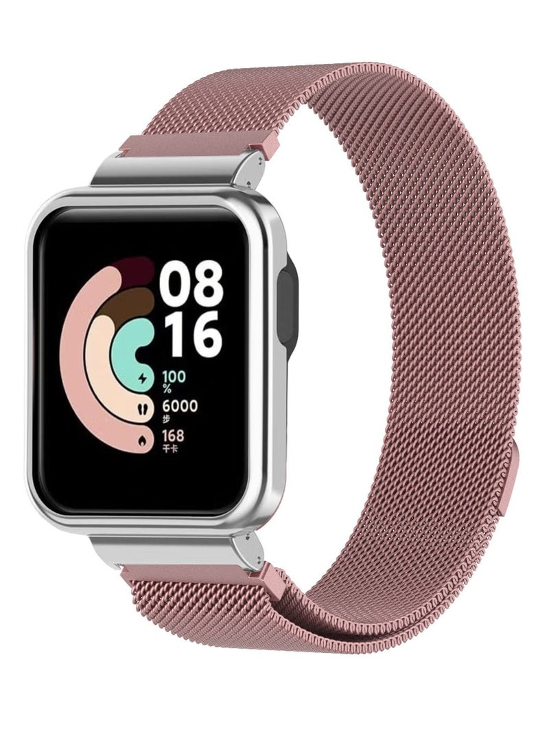 سوار ساعة 2 في 1 من الفولاذ المقاوم للصدأ، حزام معدني بديل من الفولاذ المقاوم للصدأ متوافق مع ساعة Xiaomi Mi Watch Lite/Redmi - Image 1