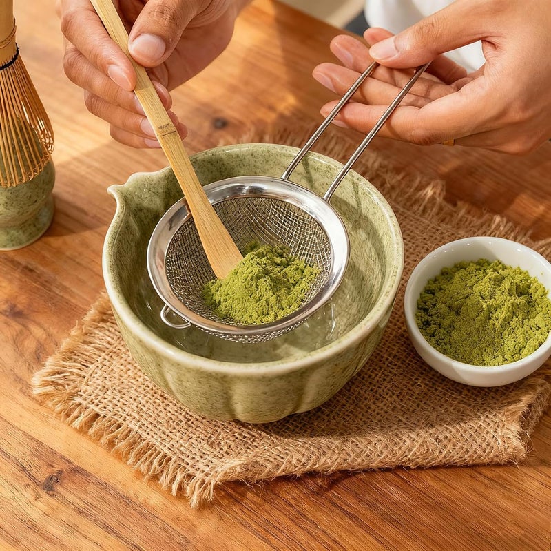 TOPSKY Matcha Tea Ceremony Set - Bamboo Whisk (Chasen), Bowl & Tools for Traditional Japanese Matcha Making (8, Green) - Image 5