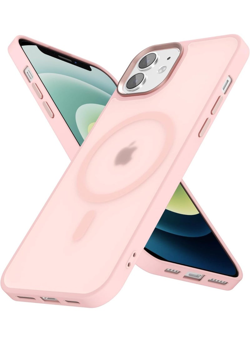 ACLIX Magnetic Case for iPhone 12 and iPhone 12 Pro [Shockproof & Slim] Matte Hard Back Cover with high-Grade Protection | Pink - Image 1
