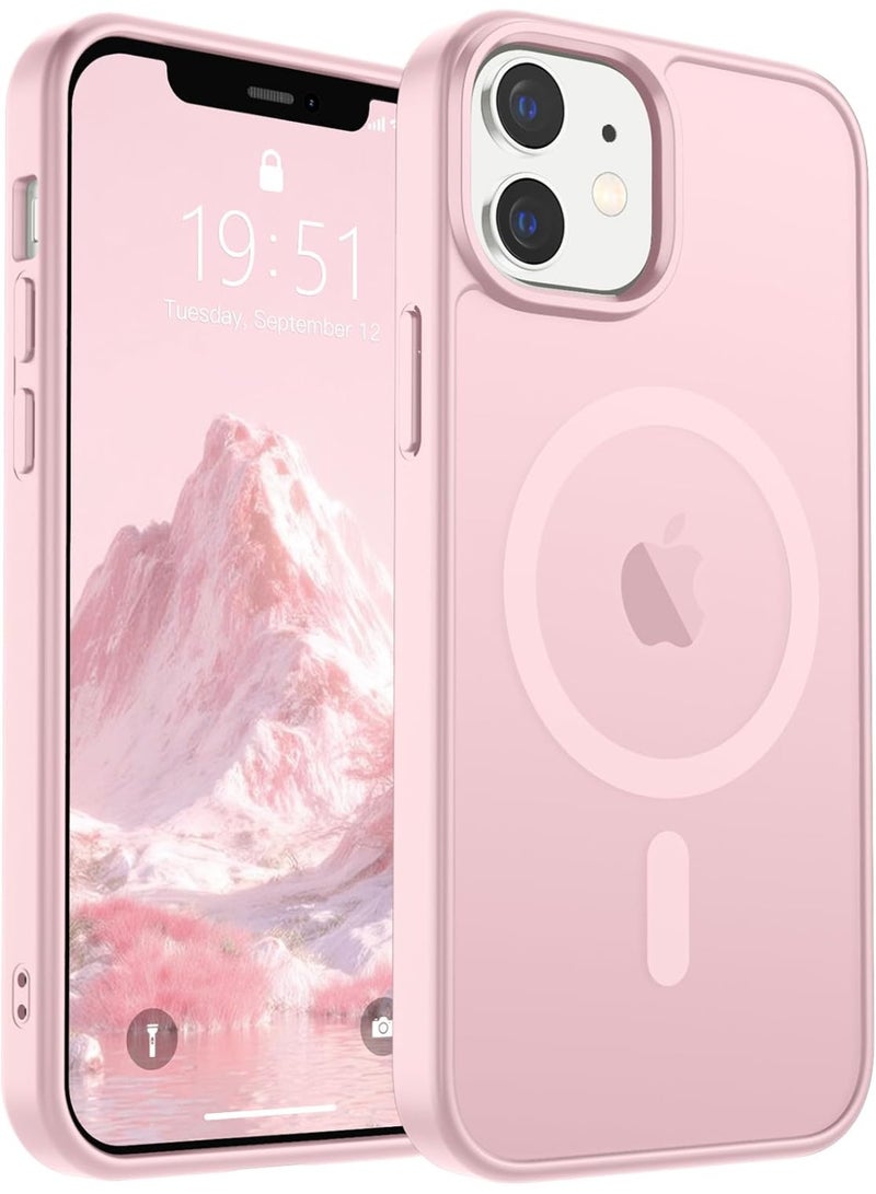 ACLIX Magnetic Case for iPhone 12 and iPhone 12 Pro [Shockproof & Slim] Matte Hard Back Cover with high-Grade Protection | Pink - Image 1