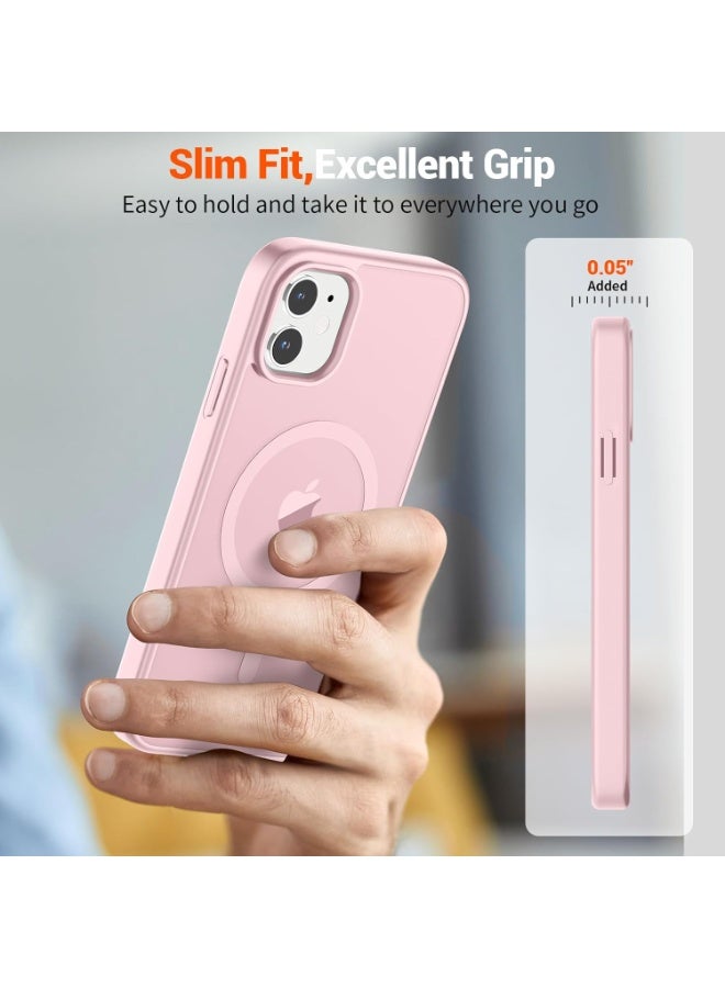 ACLIX Magnetic Case for iPhone 12 and iPhone 12 Pro [Shockproof & Slim] Matte Hard Back Cover with high-Grade Protection | Pink - Image 3
