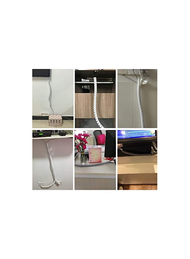 promass 5M Spiral Wrap Cable Tube Cutable Flexible Cable Tidy Tube Cord Protector Cable Organizer for TV PC Wire Manage and Organize (22mm, Black) - Image 3