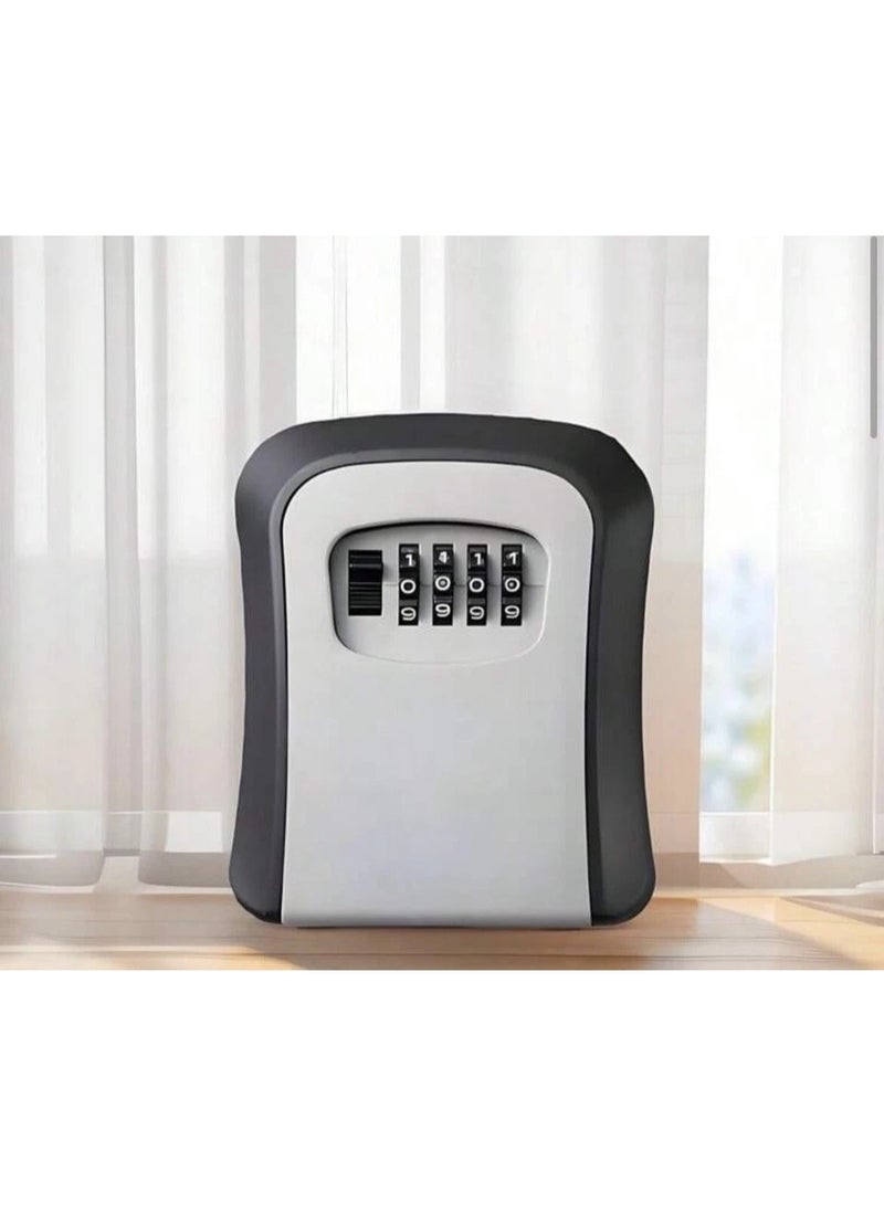 Key Lock 4 Digit Combination Code Key Safe Box indoor Outdoor Wall Mounted Black Grey - Image 5