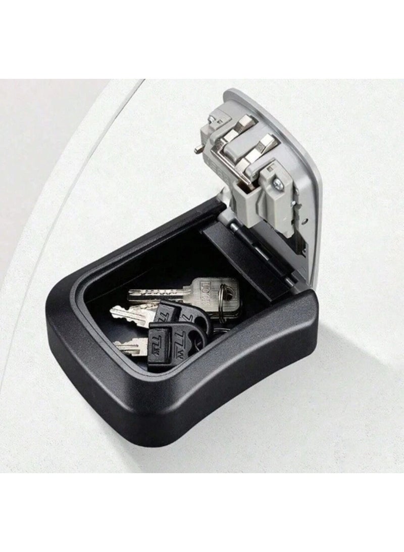 Key Lock 4 Digit Combination Code Key Safe Box indoor Outdoor Wall Mounted Black Grey - Image 4