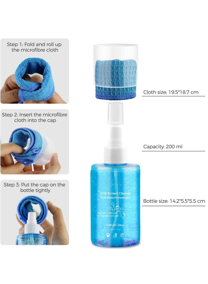 KASTWAVE Premium Screen Cleaner Kit  Non-Drip Spray for TVs, Computers, Phones & Tablets (200ml/6.7oz) with Microfiber Cloth - Image 5