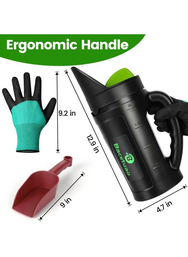 Bacetuao Hand Spreader Shaker, Multiple Adjustable Opening Sizes for All Purpose for Grass Seed, Fertilizer & Earth Food, Snow Salt, Ice and Snow Melt - Up to 80 Oz - Image 2