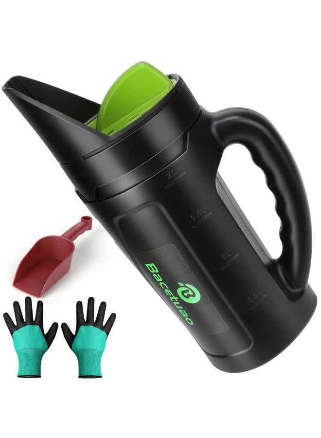 Bacetuao Hand Spreader Shaker, Multiple Adjustable Opening Sizes for All Purpose for Grass Seed, Fertilizer & Earth Food, Snow Salt, Ice and Snow Melt - Up to 80 Oz - Image 1