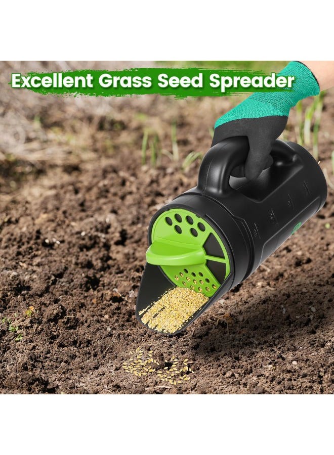 Bacetuao Hand Spreader Shaker, Multiple Adjustable Opening Sizes for All Purpose for Grass Seed, Fertilizer & Earth Food, Snow Salt, Ice and Snow Melt - Up to 80 Oz - Image 3