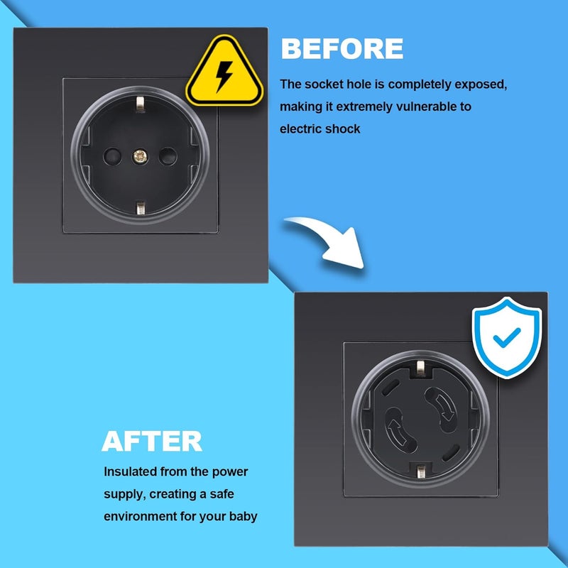 REDTRON Socket Fuse with Twist Mechanism, Pack of 20 Sockets, Child Safety Sockets, Socket Fuses for Babies and Children, Socket Protection, Black - Image 2