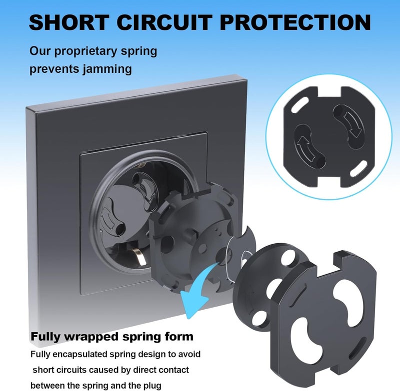 REDTRON Socket Fuse with Twist Mechanism, Pack of 20 Sockets, Child Safety Sockets, Socket Fuses for Babies and Children, Socket Protection, Black - Image 4