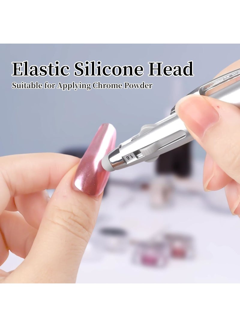 SYOSI Nail Dotting Tool, 5-in-1 Nail Dotting Pen, Multi-Functional Dottings Tool with Size Marking and Pressing Head, for DIY Manicure, Acrylic Painting, Gel Nails or Salon Decoration (Silver) - Image 4