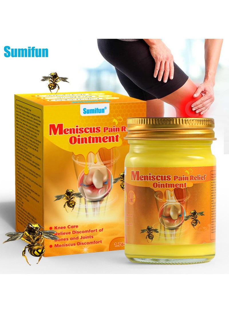 Sumifun 50g Meniscus Pain Relief Ointment Bee Venom Ointment for Relieve Sore Joints,Muscles and Joints，Relieve Pain Relieve Pain in Neck， Shoulders，Back， Hips，Knees and Feet Muscle Pain Relief Cream - Image 1