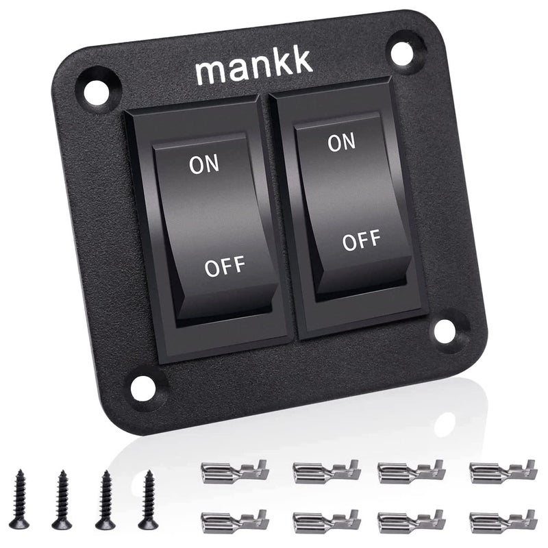 mankk On-Off Switch 12V 20A 4 Pins DPST Rocker Switch Panel RV Light Switch For RV Trailers Camper Boats KCD2-7-201-B2-DZ - Image 1