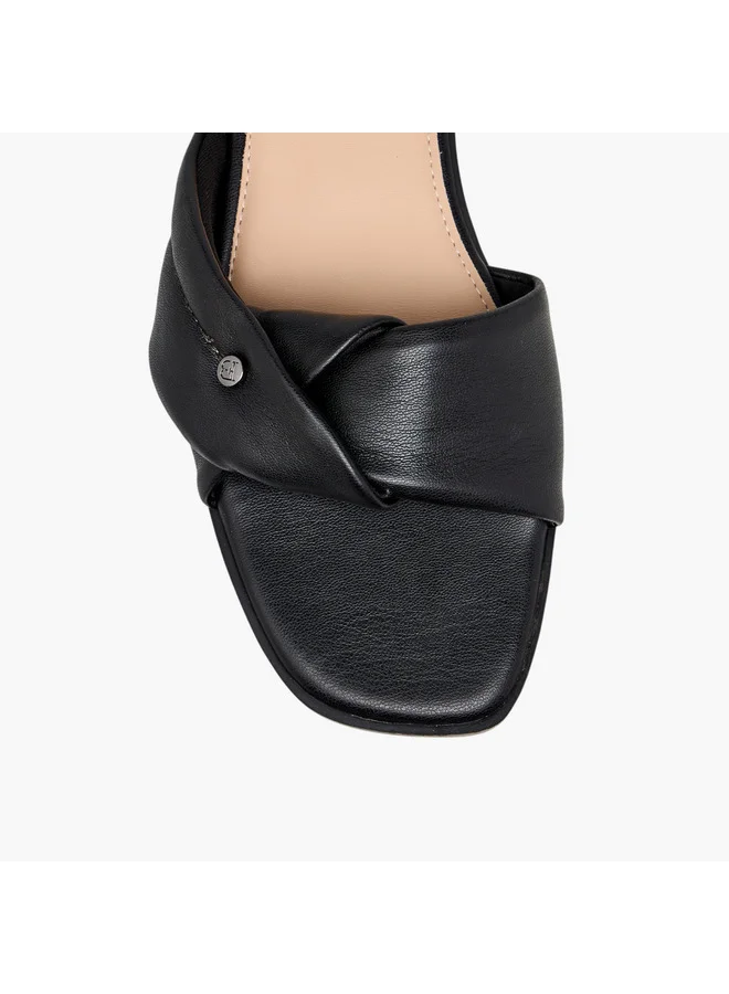 Flora Bella By Shoexpress Women Solid Knot Detail Slip-On Flat Sandals